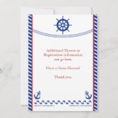 航海のな男の赤ちゃんのベビーシャワーの招待状 招待状 (裏面)