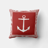 航海のな白のストライプいかり及び沿岸赤 クッション (裏面)