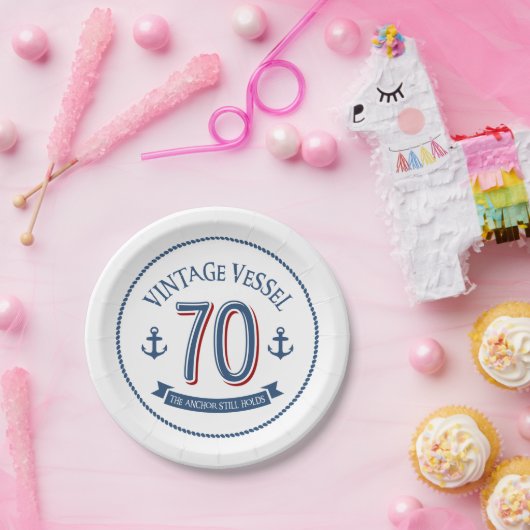 航海のな第70誕生日 ペーパープレート (パーティー)