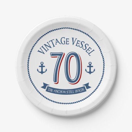航海のな第70誕生日 ペーパープレート (正面)