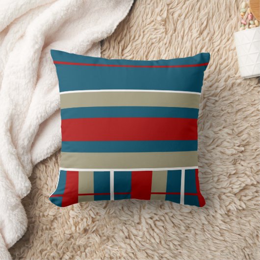 航海のな紫系統のタンのクールな白い縞模様 クッション (ブランケット)