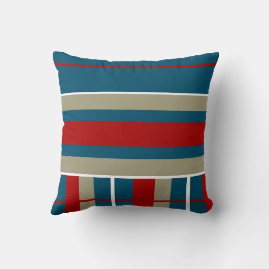 航海のな紫系統のタンのクールな白い縞模様 クッション (裏面)