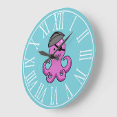 航海のな紫色の海賊タコ ラージ壁時計 (傾斜)