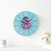 航海のな紫色の海賊タコ ラージ壁時計 (ホーム)