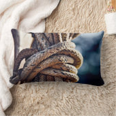 航海のな結ばれたロープ ランバークッション (ブランケット)