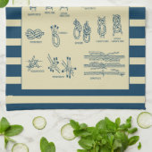 航海のな結び目のヴィンテージの図表はとの縞で飾ります キッチンタオル (折り畳み)