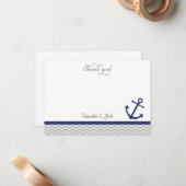 航海のな結婚式のサンキューカード ノートカード (正面/裏面インサイチュ)