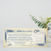 航海のな結婚式招待状の搭乗券のチケット 招待状 (スタンド正面)