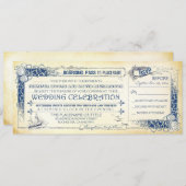 航海のな結婚式招待状の搭乗券のチケット 招待状 (正面/裏面)