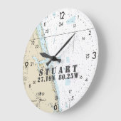 航海のな緯度の経度スチュワート、24時間FL ラージ壁時計 (傾斜)