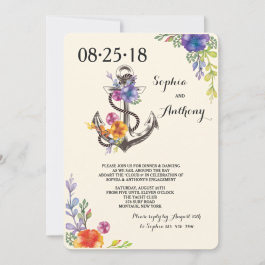 航海のな至福の婚約の招待状 招待状 (正面)