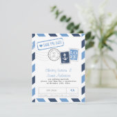 航海のな航空郵便カード保存日付 セーブザデート (スタンド正面)