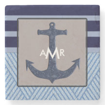 航海のな船のいかり及び濃紺のストライプ