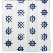 航海のな船の車輪パターンカスタムなシャワー・カーテン シャワーカーテン (正面)