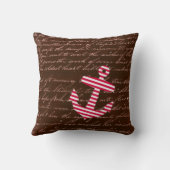 航海のな船員のストライプの赤いいかりの枕/クッション クッション (裏面)