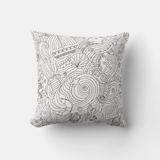 航海のな落書き クッション (正面)