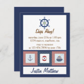 航海のな誕生会 招待状 (正面/裏面)