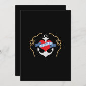 航海のな誕生日の塩辛く古い塩 招待状 (正面/裏面)