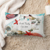 航海のな貝殻のいかりのヒトデのビーチのテーマ ランバークッション (ブランケット)