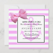 航海のな赤面のピンクのいかりそれは女の子のベビーシャワーです 招待状 (正面)