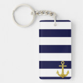 航海のな金ゴールドのいかりは縞で飾ります キーホルダー (正面)