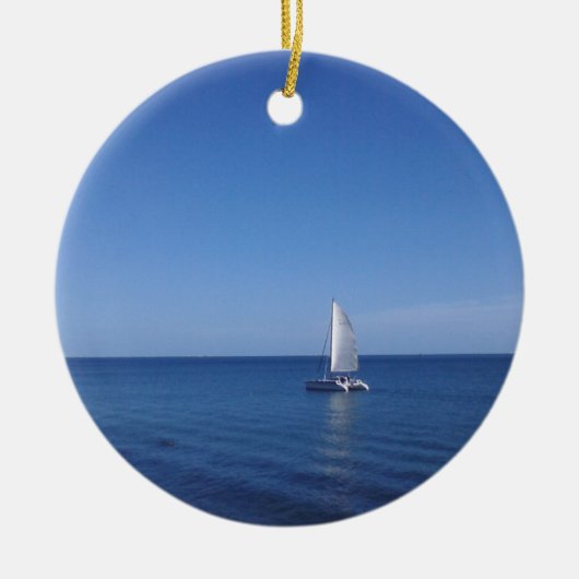 航海のな陶磁器のクリスマスのハンガー セラミックオーナメント (正面)