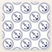 航海のな青いいかり スクエアペーパーコースター (正面)