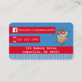 航海のな青い縞の入れ墨のロカビリーのパン屋 名刺 (裏面)