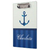 航海のな青い縞パターンいかりの名前をカスタムする クリップボード (左)