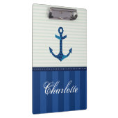 航海のな青い縞パターンいかりの名前をカスタムする クリップボード (右)