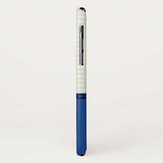 航海のな青い縞パターンいかりの名前をカスタムする Case-Mate iPhoneケース (裏面/左)