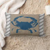 航海のな青カニの白ロープ ランバークッション (ブランケット)