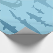 航海のな鮫のシルエットのギフトの包装紙 ラッピングペーパー (角)