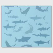 航海のな鮫のシルエットのギフトの包装紙 ラッピングペーパー (フラット)