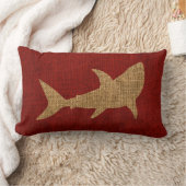 航海のな鮫の素朴な赤 ランバークッション (ブランケット)
