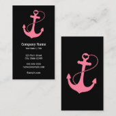 航海のな黒いおよびピンク 名刺 (正面/裏面)