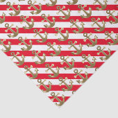 航海のな|の金ゴールドのいかり|の白のストライプ 薄葉紙 (詳細)