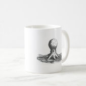 航海のなsteampinkのヴィンテージのタコの本のスケッチ コーヒーマグカップ (正面右)