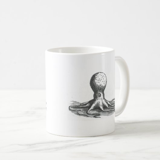 航海のなsteampinkのヴィンテージのタコの本のスケッチ コーヒーマグカップ (正面右)