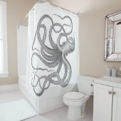 航海のなsteampunkのタコのヴィンテージのビーチはkraken シャワーカーテン (インサイチュ)
