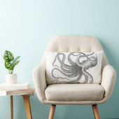 航海のなsteampunkのタコのヴィンテージのビーチはkraken ランバークッション (椅子)