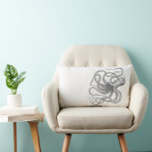 航海のなsteampunkのタコのヴィンテージの本のスケッチ ランバークッション (椅子)