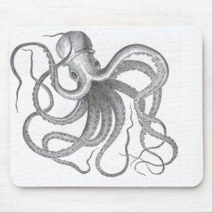 航海のなsteampunkのタコのヴィンテージはサイファイをkraken マウスパッド
