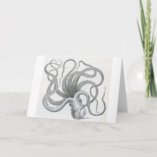 航海のなsteampunkのタコのヴィンテージはデザインをkraken カード (正面)