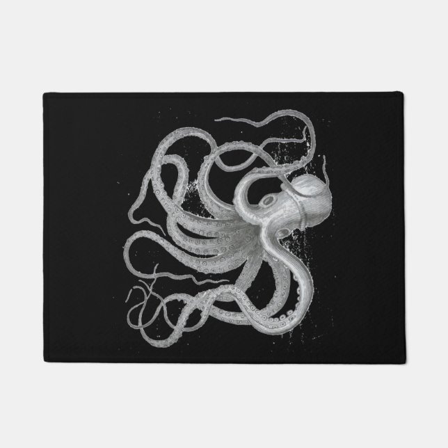 航海のなsteampunkのタコのヴィンテージはビーチをkraken ドアマット (正面)