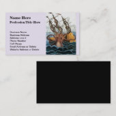 航海のなSteampunk Krakenの巨大なタコ 名刺 (正面/裏面)