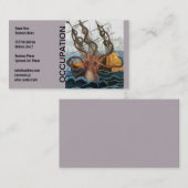 航海のなSteampunk Krakenの巨大なタコ 名刺 (正面/裏面)