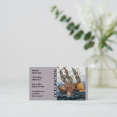 航海のなSteampunk Krakenの巨大なタコ 名刺 (スタンド正面)