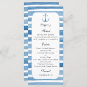 航海ののディナ結婚ーメニュービーチパーティーブルー メニュー (正面/裏面)