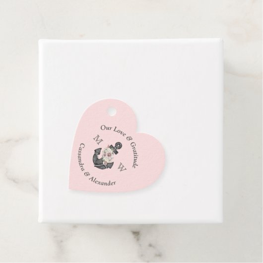 航海ののフローラいかりネイビー結婚ブルーピンク フェイバータグ (インサイチュ)